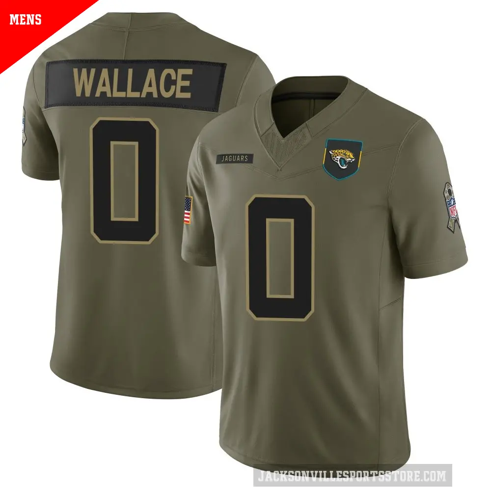 Men's Jacksonville Jaguars ＃0 Levi Wallace Olive Limited 2025 Salute to Service Jersey