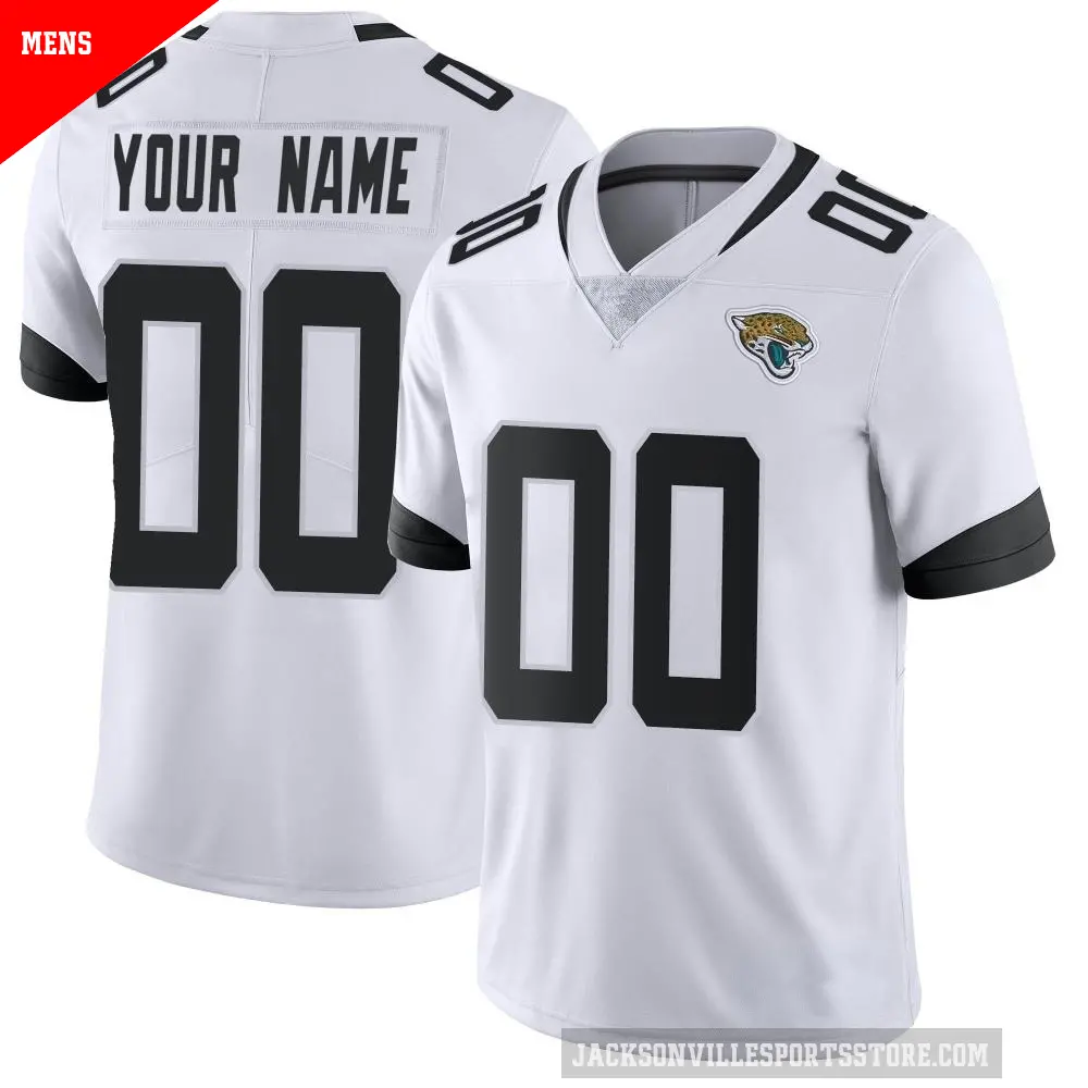 Men's Jacksonville Jaguars ＃00 Custom White Limited Vapor Untouchable Jersey