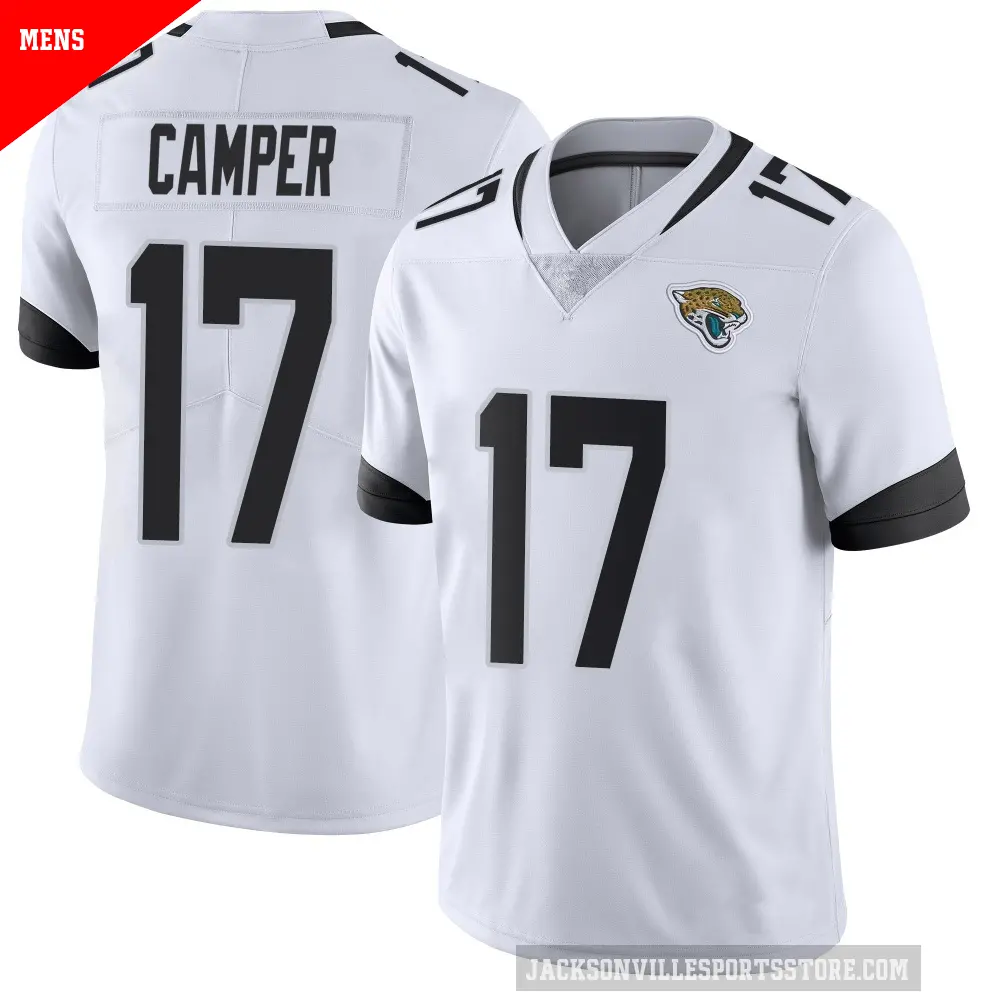 Men's Jacksonville Jaguars ＃17 Cam Camper White Limited Vapor Untouchable Jersey