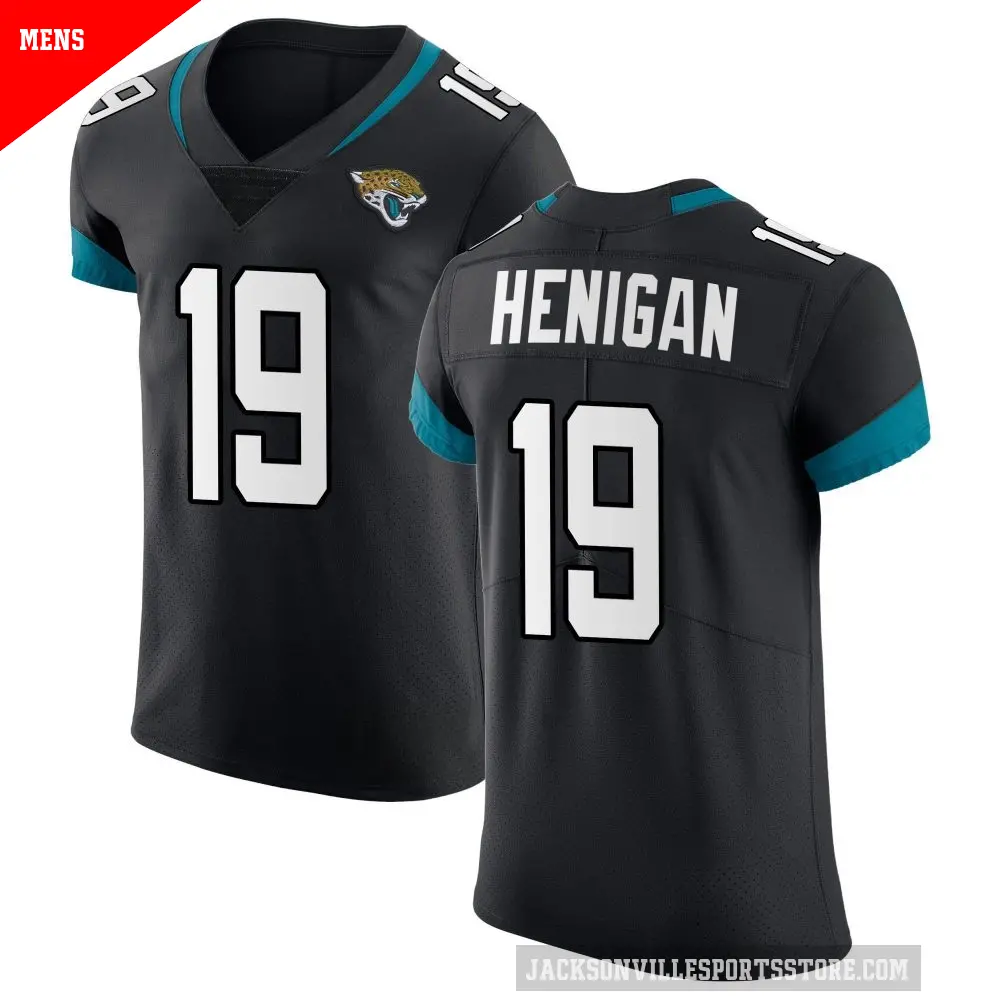 Men's Jacksonville Jaguars ＃19 Seth Henigan Black Elite Vapor Untouchable Jersey