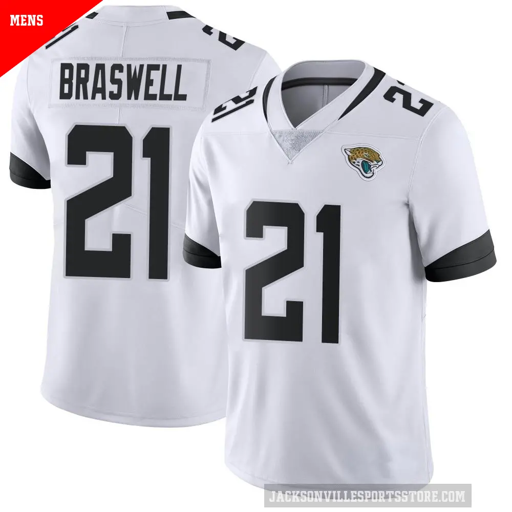 Men's Jacksonville Jaguars ＃21 Christian Braswell White Limited Vapor Untouchable Jersey