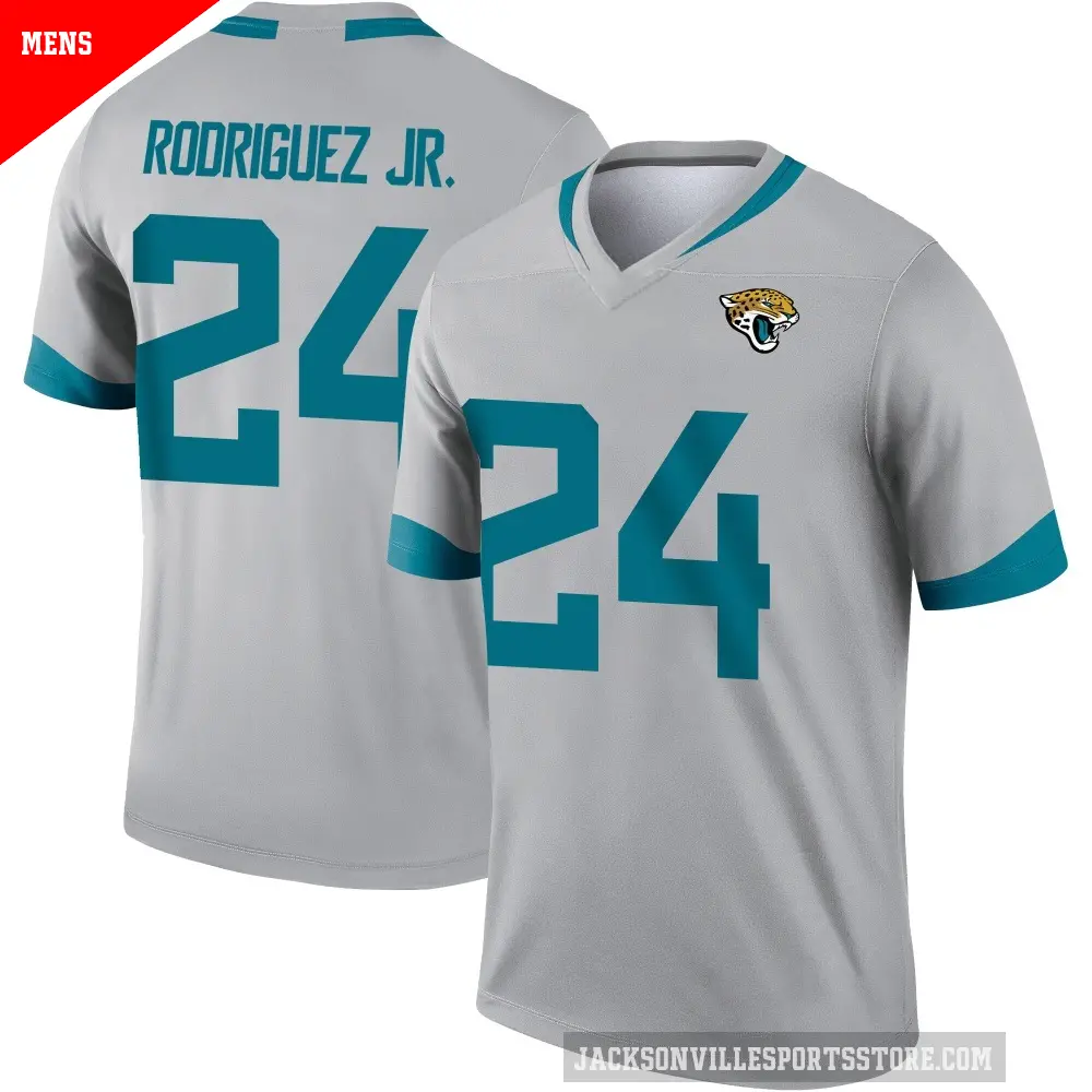 Men's Jacksonville Jaguars ＃24 Chris Rodriguez Jr. Legend Silver Inverted Jersey