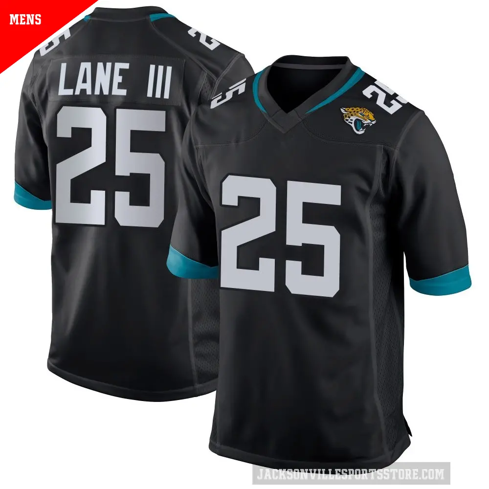 Men's Jacksonville Jaguars ＃25 Rayuan Lane III Black Game Jersey