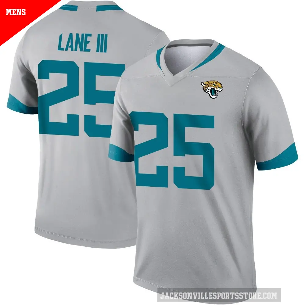 Men's Jacksonville Jaguars ＃25 Rayuan Lane III Legend Silver Inverted Jersey