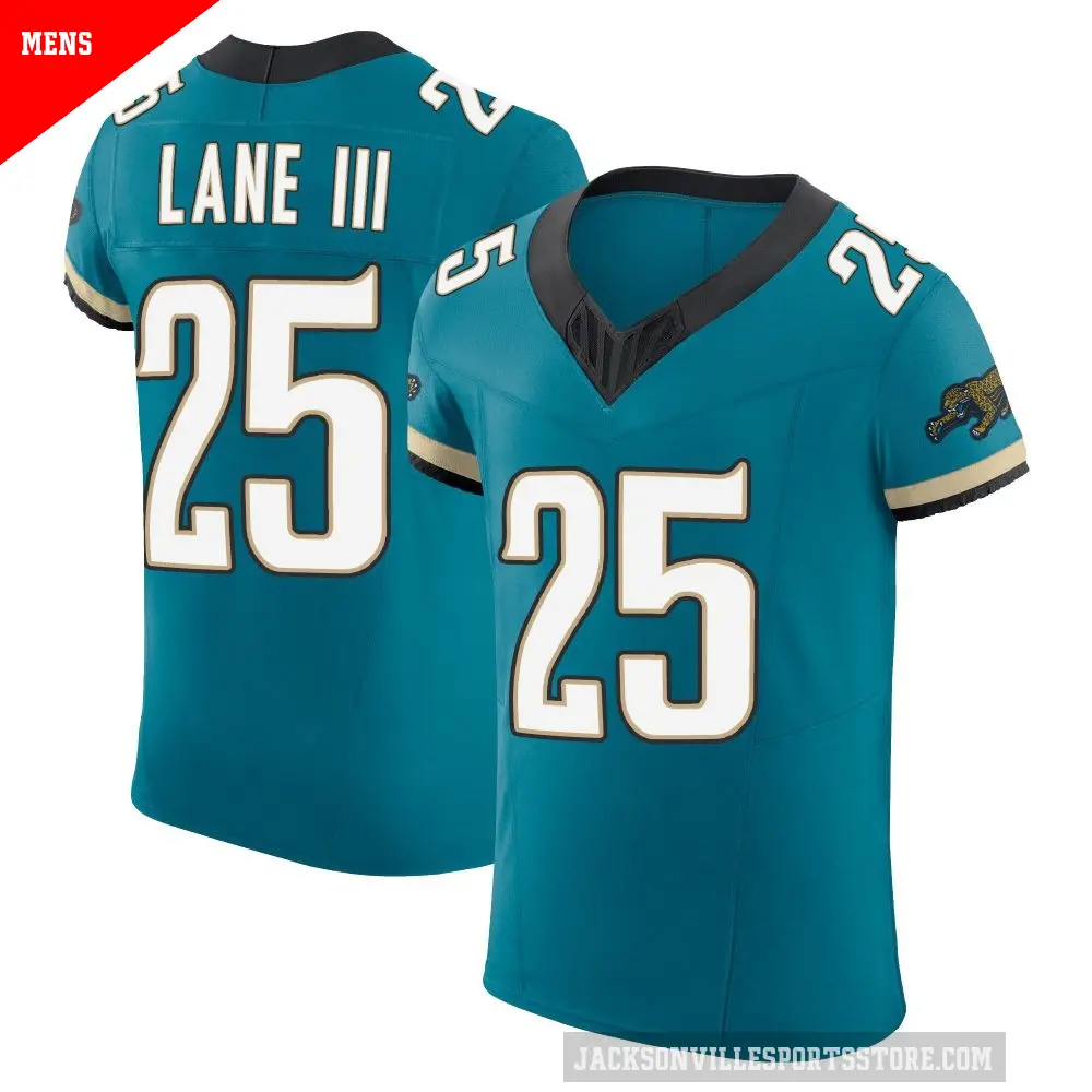 Men's Jacksonville Jaguars ＃25 Rayuan Lane III Teal Elite Prowler Throwback Vapor F.U.S.E. Jersey