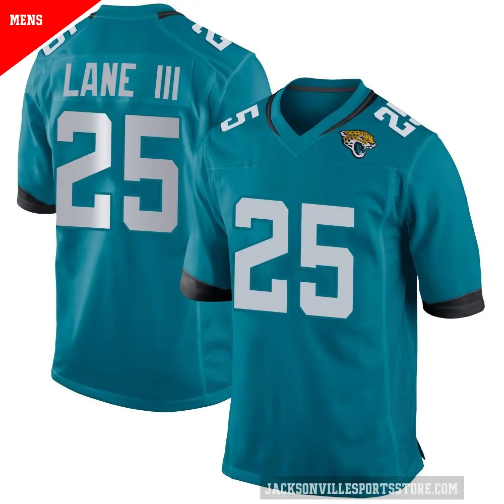 Men's Jacksonville Jaguars ＃25 Rayuan Lane III Teal Game Jersey