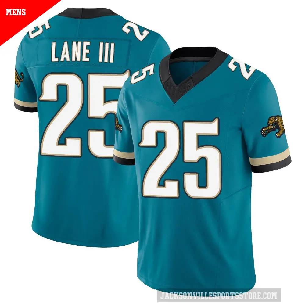 Men's Jacksonville Jaguars ＃25 Rayuan Lane III Teal Limited Prowler Throwback Vapor F.U.S.E. Jersey