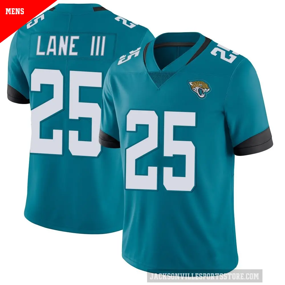 Men's Jacksonville Jaguars ＃25 Rayuan Lane III Teal Limited Vapor Untouchable Jersey