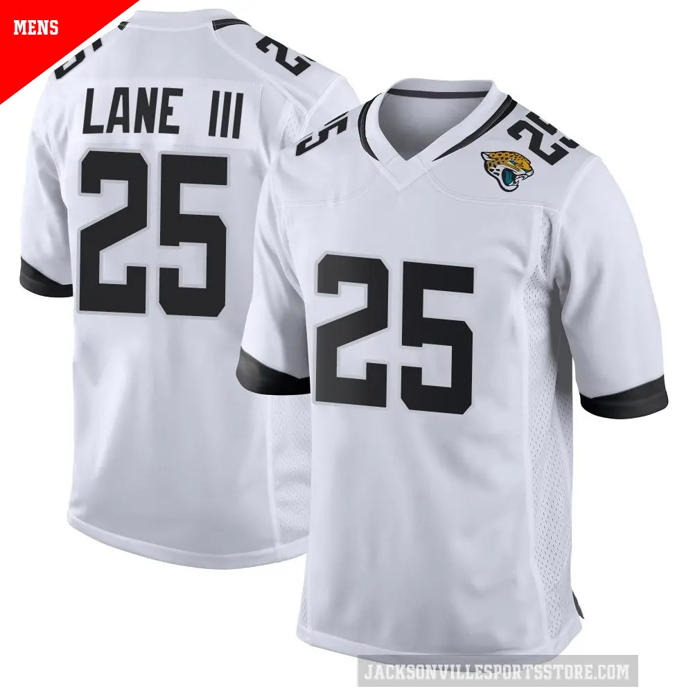 Men's Jacksonville Jaguars ＃25 Rayuan Lane III White Game Jersey