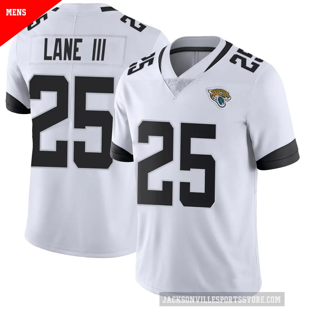 Men's Jacksonville Jaguars ＃25 Rayuan Lane III White Limited Vapor Untouchable Jersey