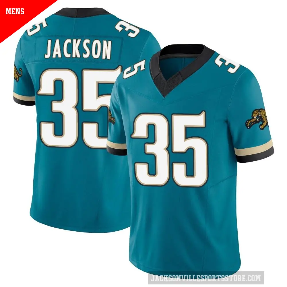 Men's Jacksonville Jaguars ＃35 Matthew Jackson Teal Limited Prowler Throwback Vapor F.U.S.E. Jersey