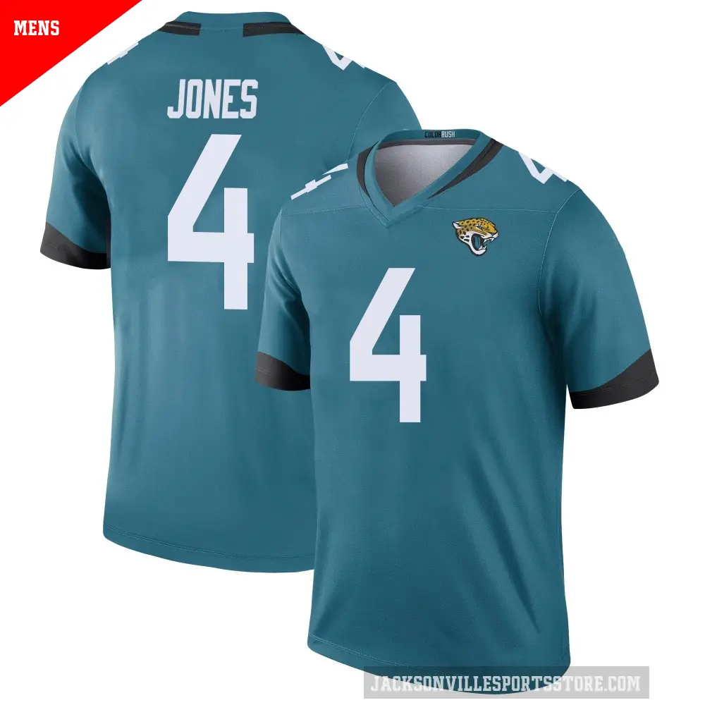 Men's Jacksonville Jaguars ＃4 Jarrian Jones Teal Legend Color Rush Jersey
