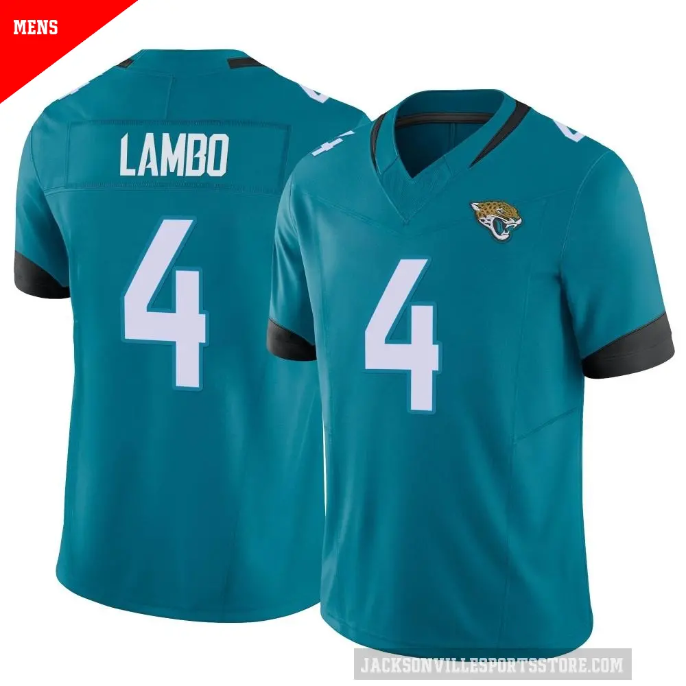 Men's Jacksonville Jaguars ＃4 Josh Lambo Teal Limited Vapor F.U.S.E. Jersey