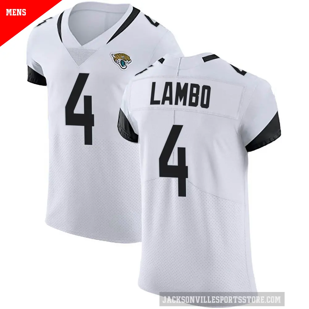 Men's Jacksonville Jaguars ＃4 Josh Lambo White Elite Vapor Untouchable Jersey