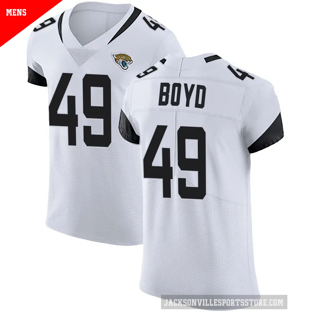 Men's Jacksonville Jaguars ＃49 Brady Boyd White Elite Vapor Untouchable Road Jersey