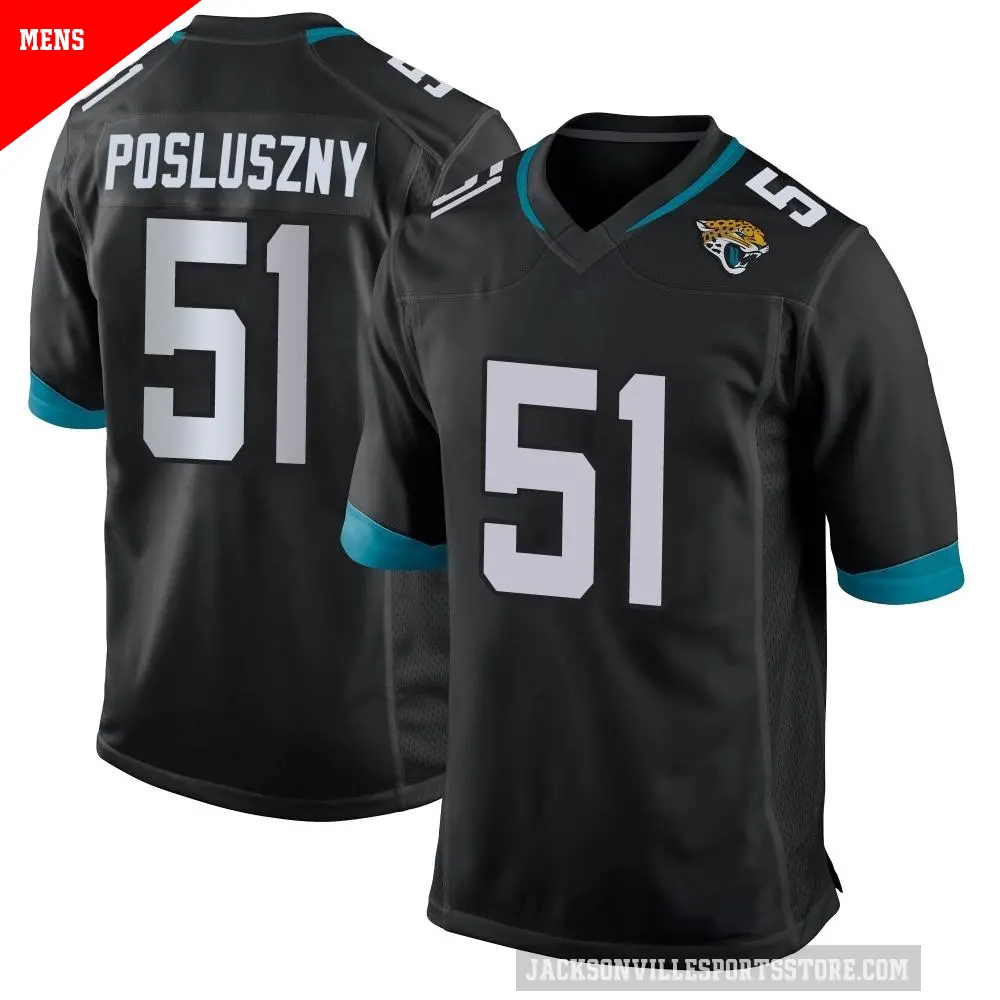 Men's Jacksonville Jaguars ＃51 Paul Posluszny Black Game Jersey