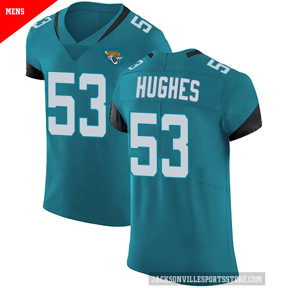 Men's Jacksonville Jaguars ＃53 Parker Hughes Teal Elite Vapor Untouchable Alternate Jersey