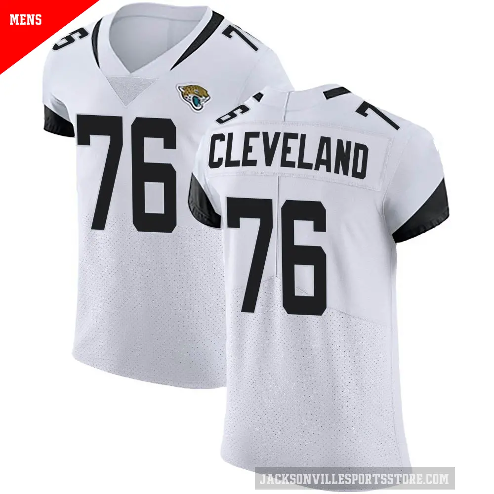 Men's Jacksonville Jaguars ＃76 Ezra Cleveland White Elite Vapor Untouchable Road Jersey