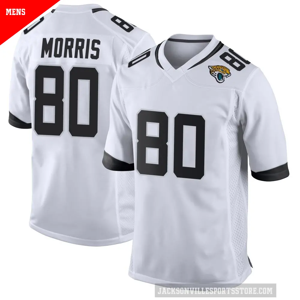 Men's Jacksonville Jaguars ＃80 Quintin Morris White Game Jersey