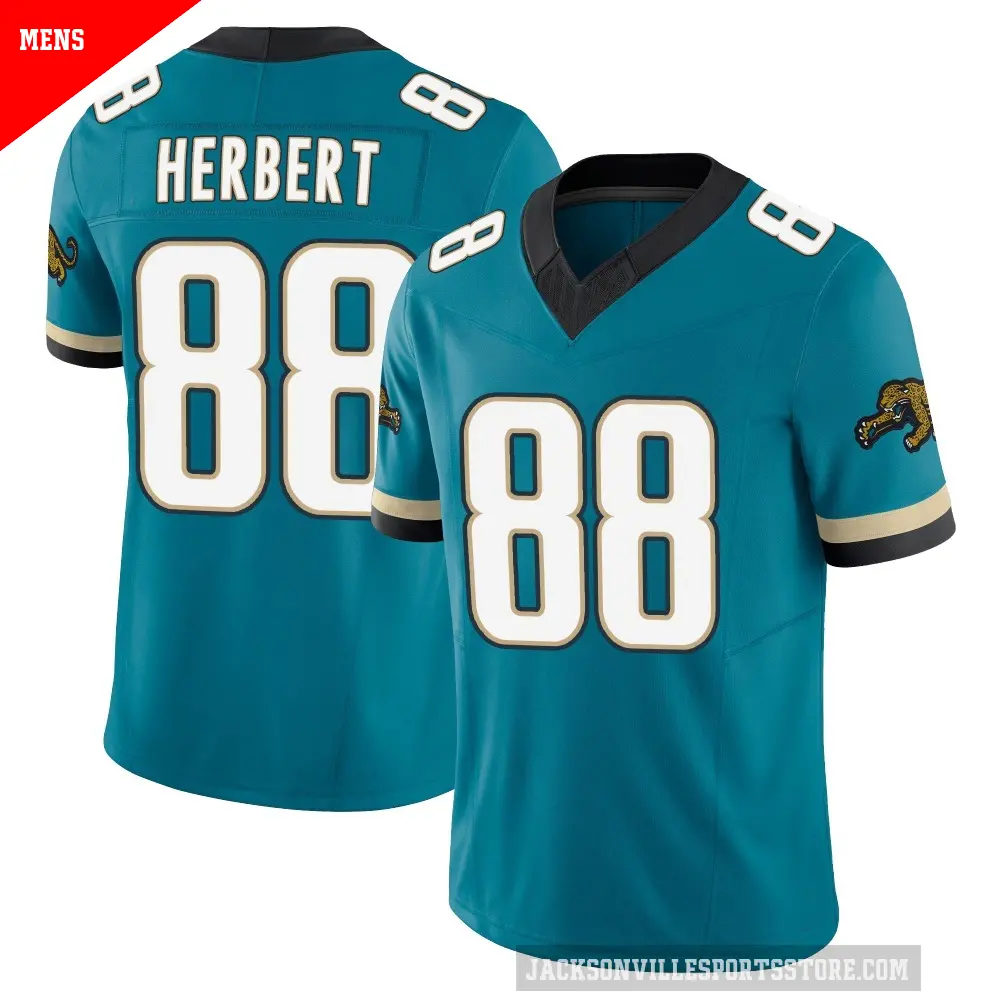 Men's Jacksonville Jaguars ＃88 Patrick Herbert Teal Limited Prowler Throwback Vapor F.U.S.E. Jersey