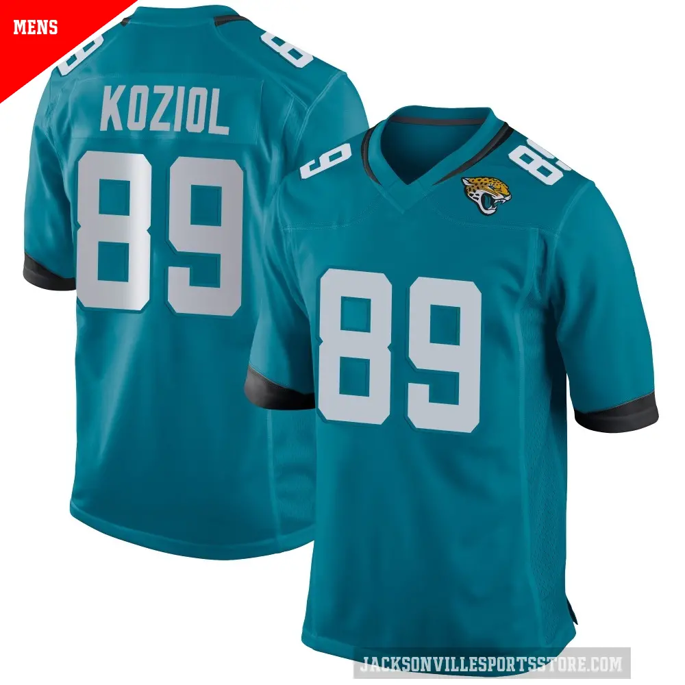 Men's Jacksonville Jaguars ＃89 Tanner Koziol Teal Game Jersey