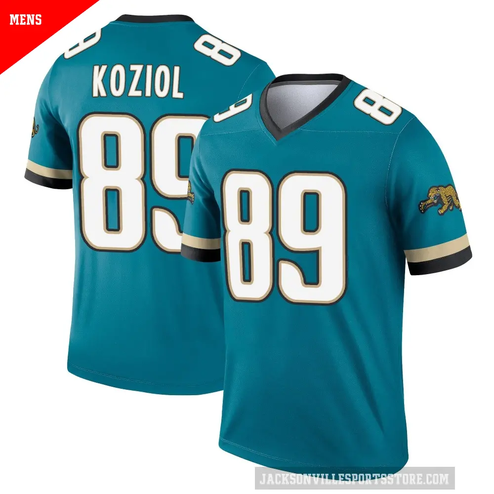 Men's Jacksonville Jaguars ＃89 Tanner Koziol Teal Legend Prowler Throwback Jersey