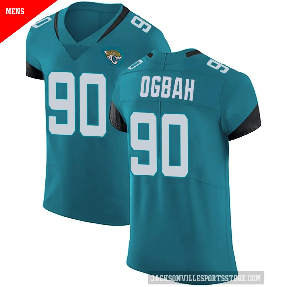 Men's Jacksonville Jaguars ＃90 Emmanuel Ogbah Teal Elite Vapor Untouchable Alternate Jersey