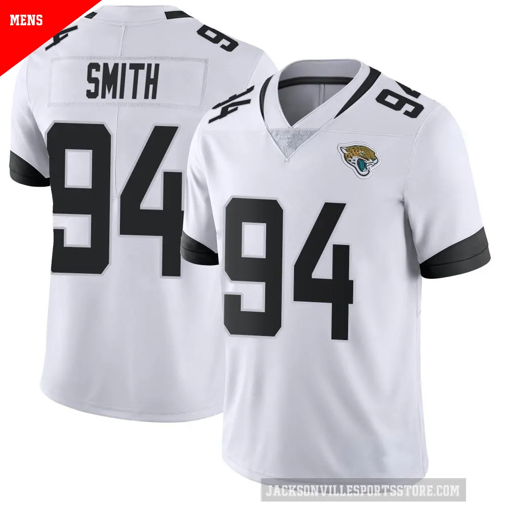 Men's Jacksonville Jaguars ＃94 Maason Smith White Limited Vapor Untouchable Jersey