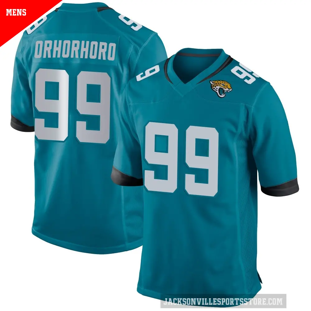 Men's Jacksonville Jaguars ＃99 Ruke Orhorhoro Teal Game Jersey