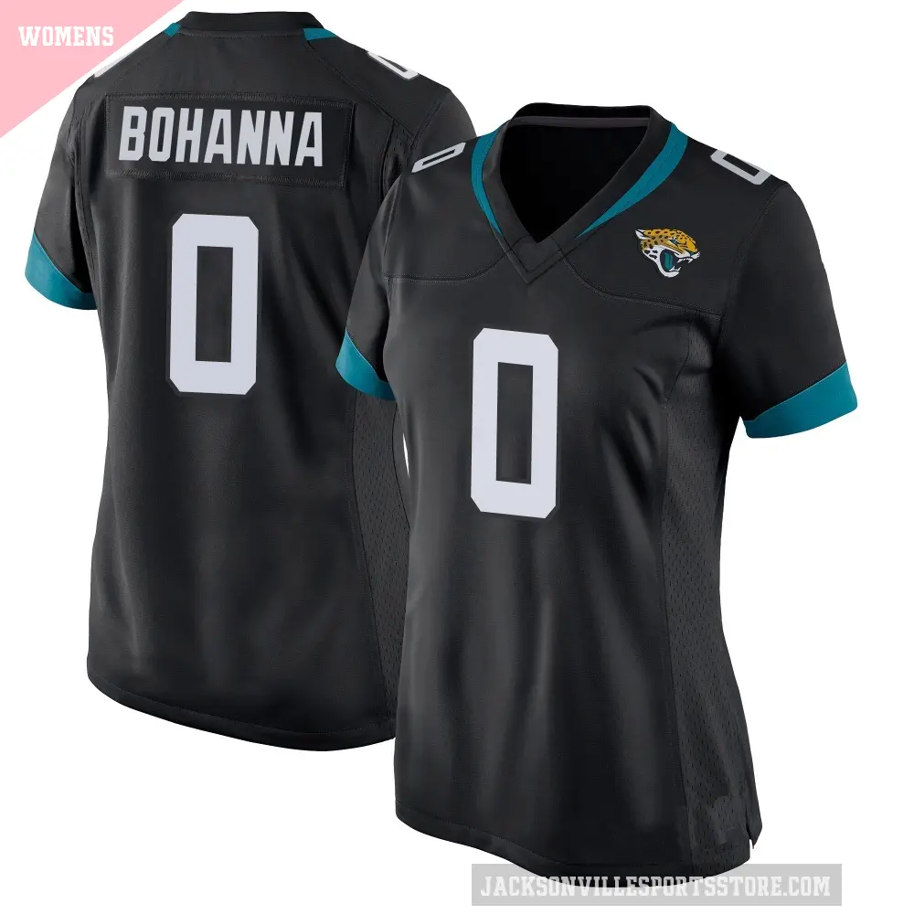 Women's Jacksonville Jaguars ＃0 Quinton Bohanna Black Game Jersey