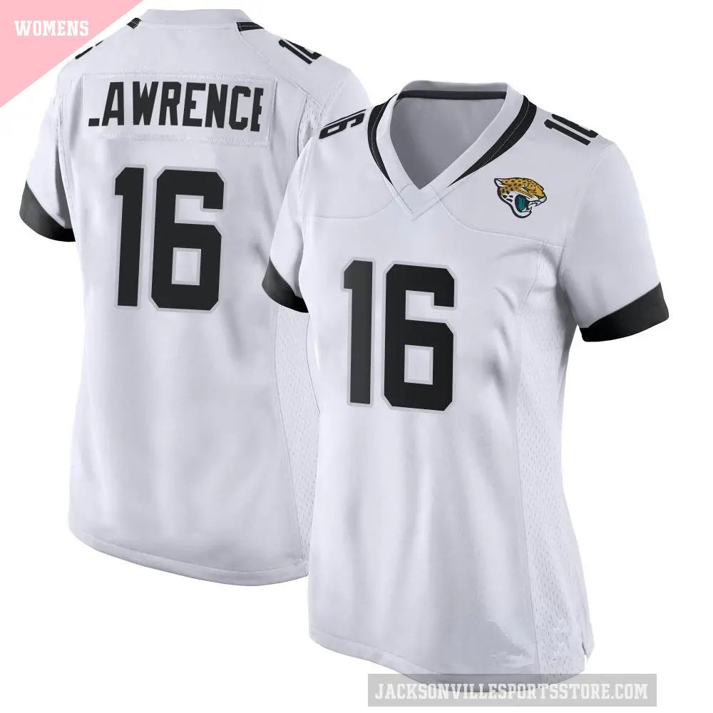 Women's Jacksonville Jaguars ＃16 Trevor Lawrence White Game Jersey