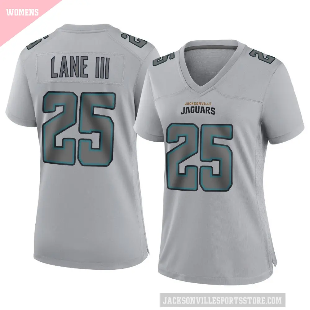 Women's Jacksonville Jaguars ＃25 Rayuan Lane III Gray Game Atmosphere Fashion Jersey