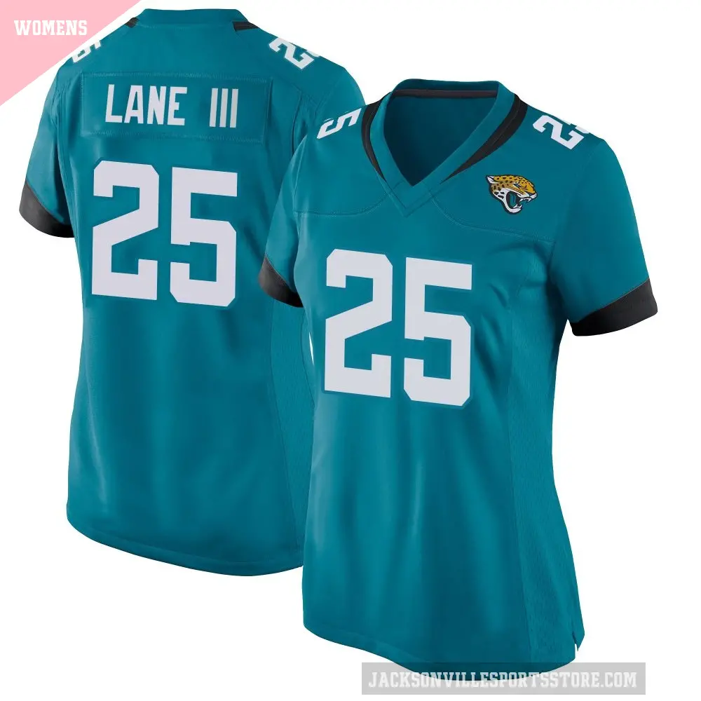 Women's Jacksonville Jaguars ＃25 Rayuan Lane III Teal Game Jersey