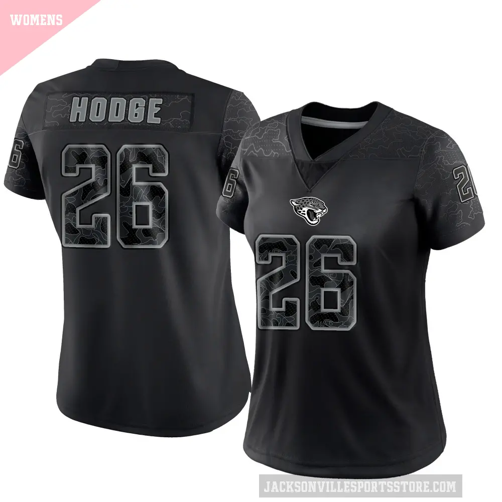 Women's Jacksonville Jaguars ＃26 Preston Hodge Black Limited Reflective Jersey