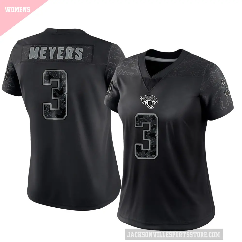 Women's Jacksonville Jaguars ＃3 Jakobi Meyers Black Limited Reflective Jersey