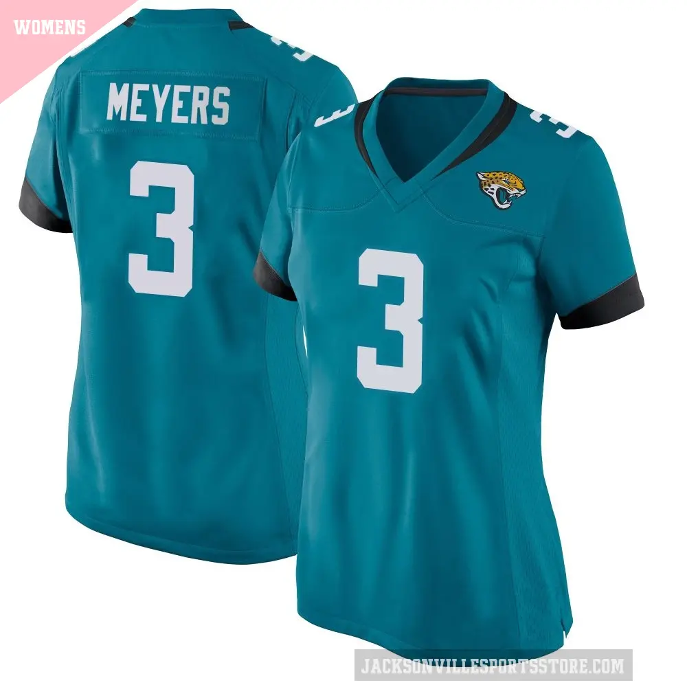 Women's Jacksonville Jaguars ＃3 Jakobi Meyers Teal Game Jersey