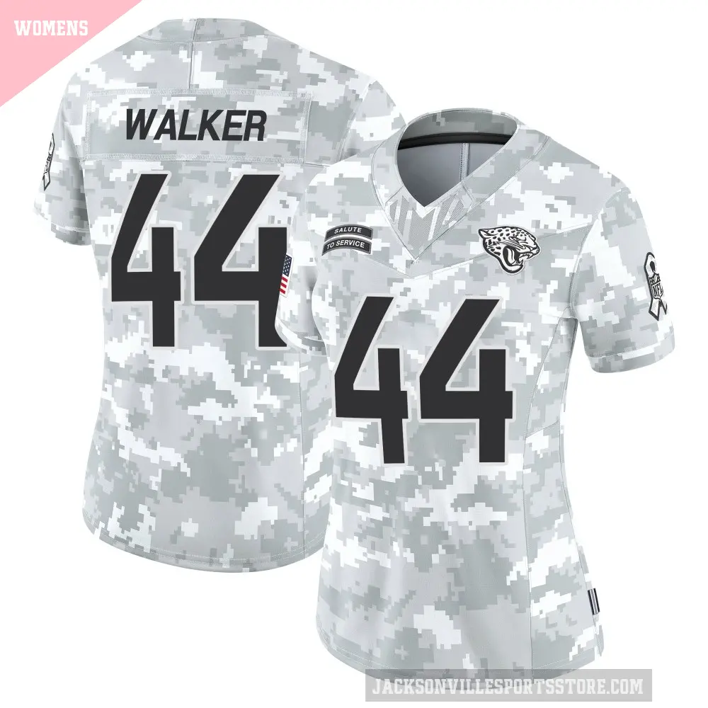 Women's Jacksonville Jaguars ＃44 Travon Walker Arctic Camo Limited 2024 Salute to Service Jersey