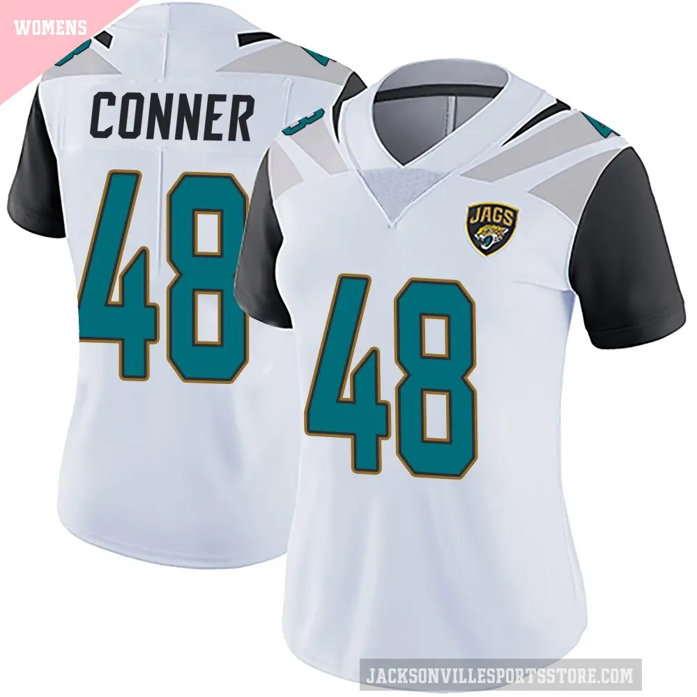 Women's Jacksonville Jaguars ＃48 Ethan Conner White Limited Vapor Untouchable Jersey