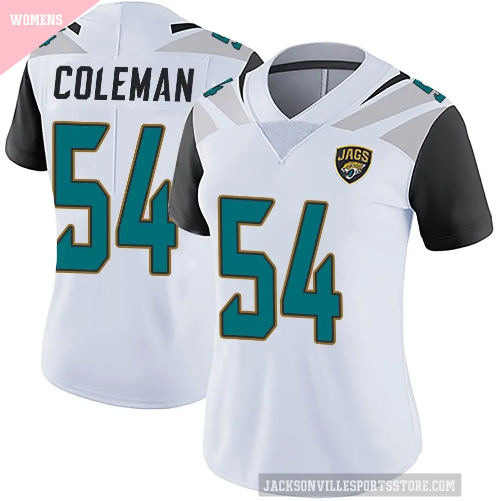 Women's Jacksonville Jaguars ＃54 DJ Coleman White Limited Vapor Untouchable Jersey