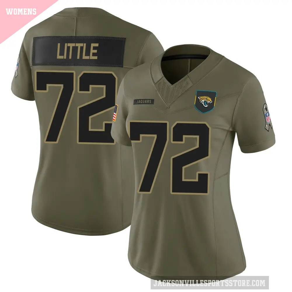Women's Jacksonville Jaguars ＃72 Walker Little Olive Limited 2025 Salute to Service Jersey