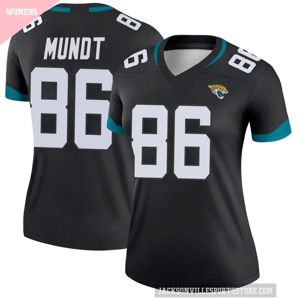 Women's Jacksonville Jaguars ＃86 Johnny Mundt Black Legend Jersey