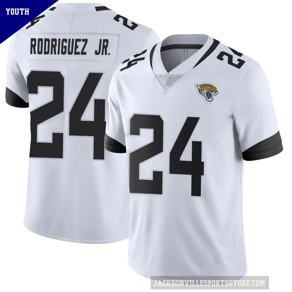 Youth Jacksonville Jaguars ＃24 Chris Rodriguez Jr. White Limited Vapor Untouchable Jersey