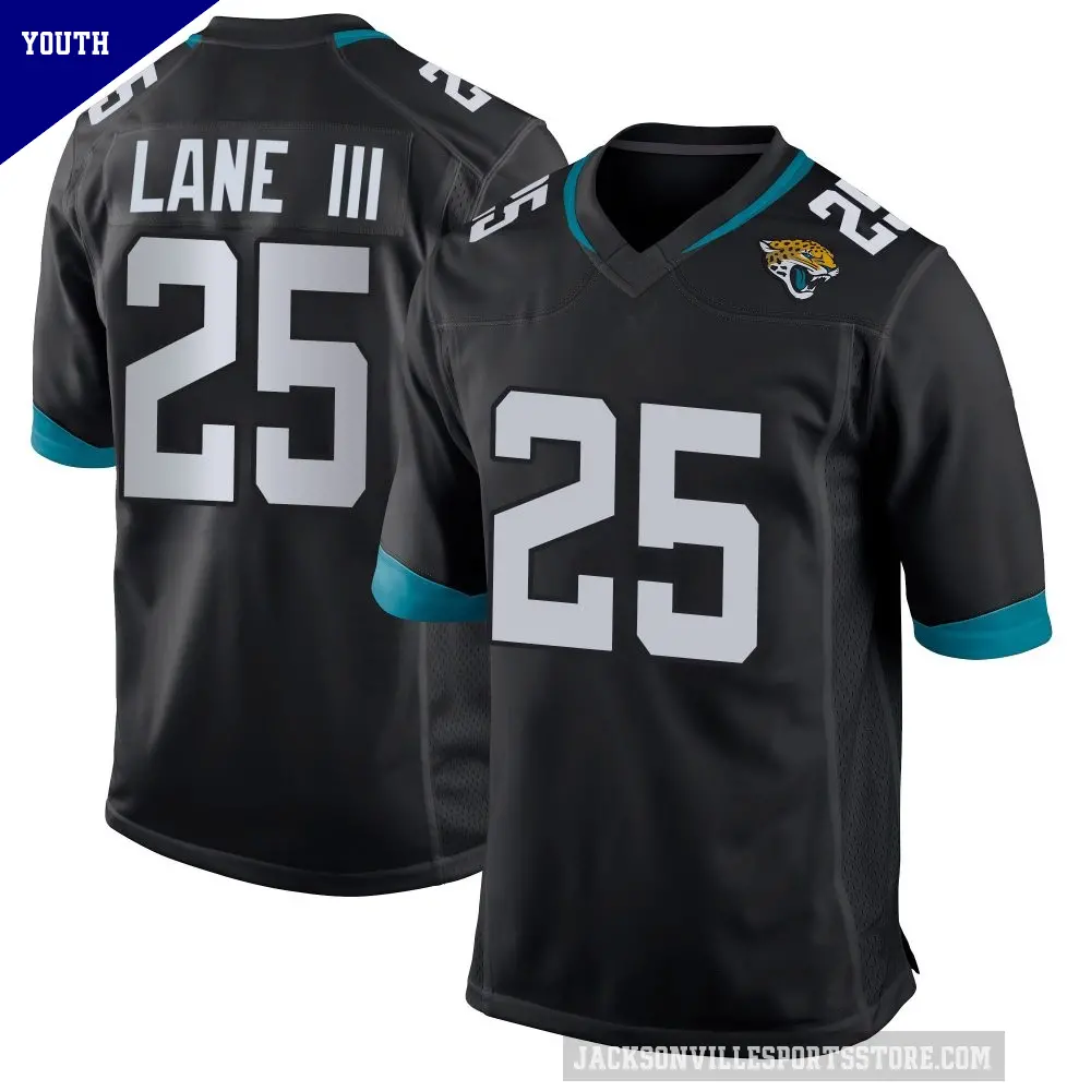 Youth Jacksonville Jaguars ＃25 Rayuan Lane III Black Game Jersey