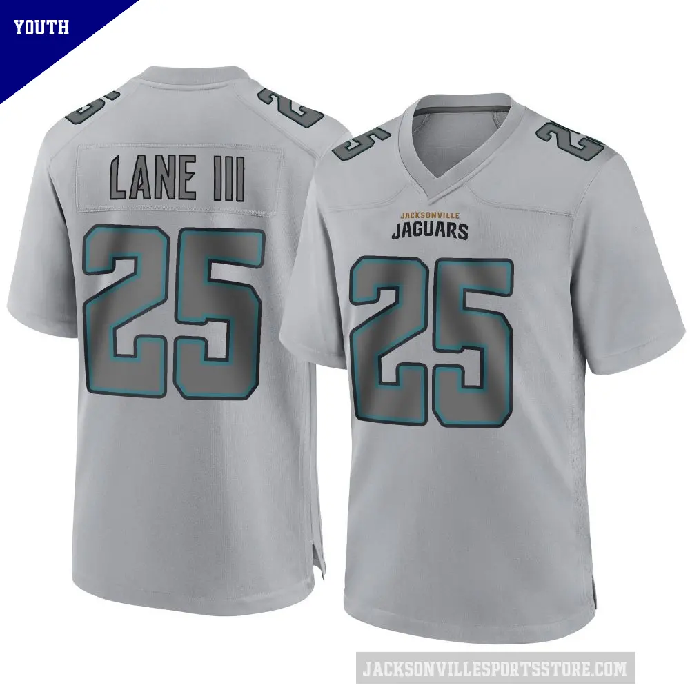 Youth Jacksonville Jaguars ＃25 Rayuan Lane III Gray Game Atmosphere Fashion Jersey