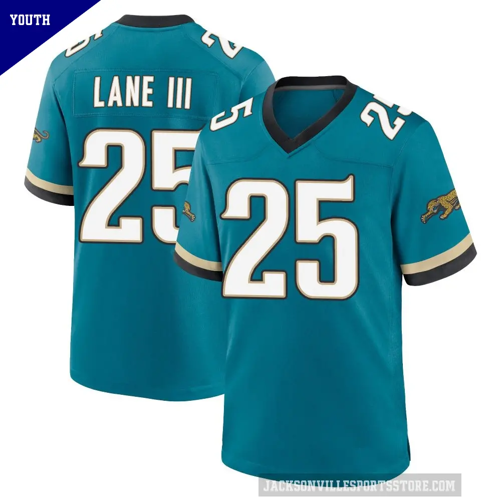 Youth Jacksonville Jaguars ＃25 Rayuan Lane III Teal Game Prowler Throwback Jersey