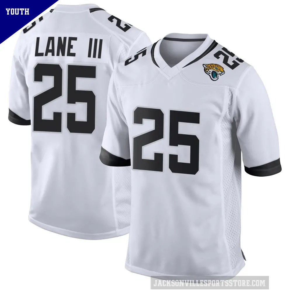 Youth Jacksonville Jaguars ＃25 Rayuan Lane III White Game Jersey