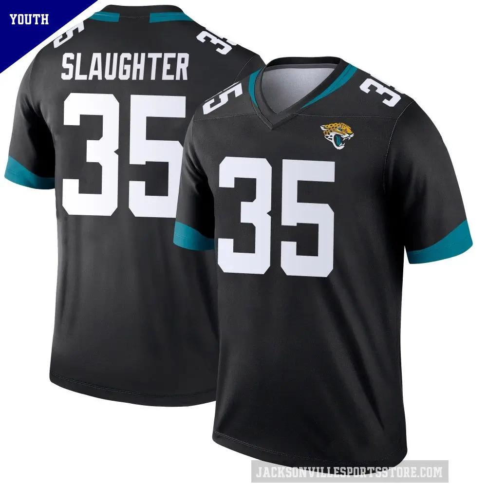 Youth Jacksonville Jaguars ＃35 Doneiko Slaughter Black Legend Jersey