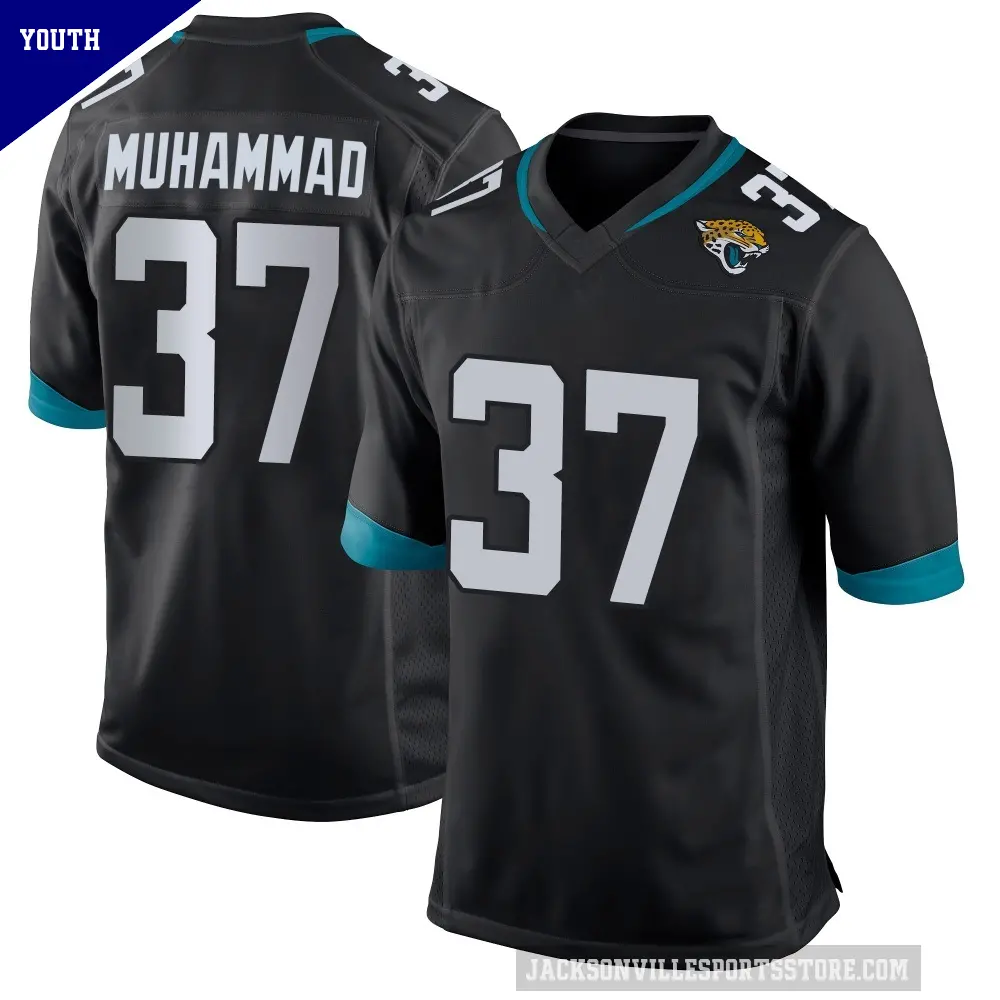Youth Jacksonville Jaguars ＃37 Jabbar Muhammad Black Game Jersey