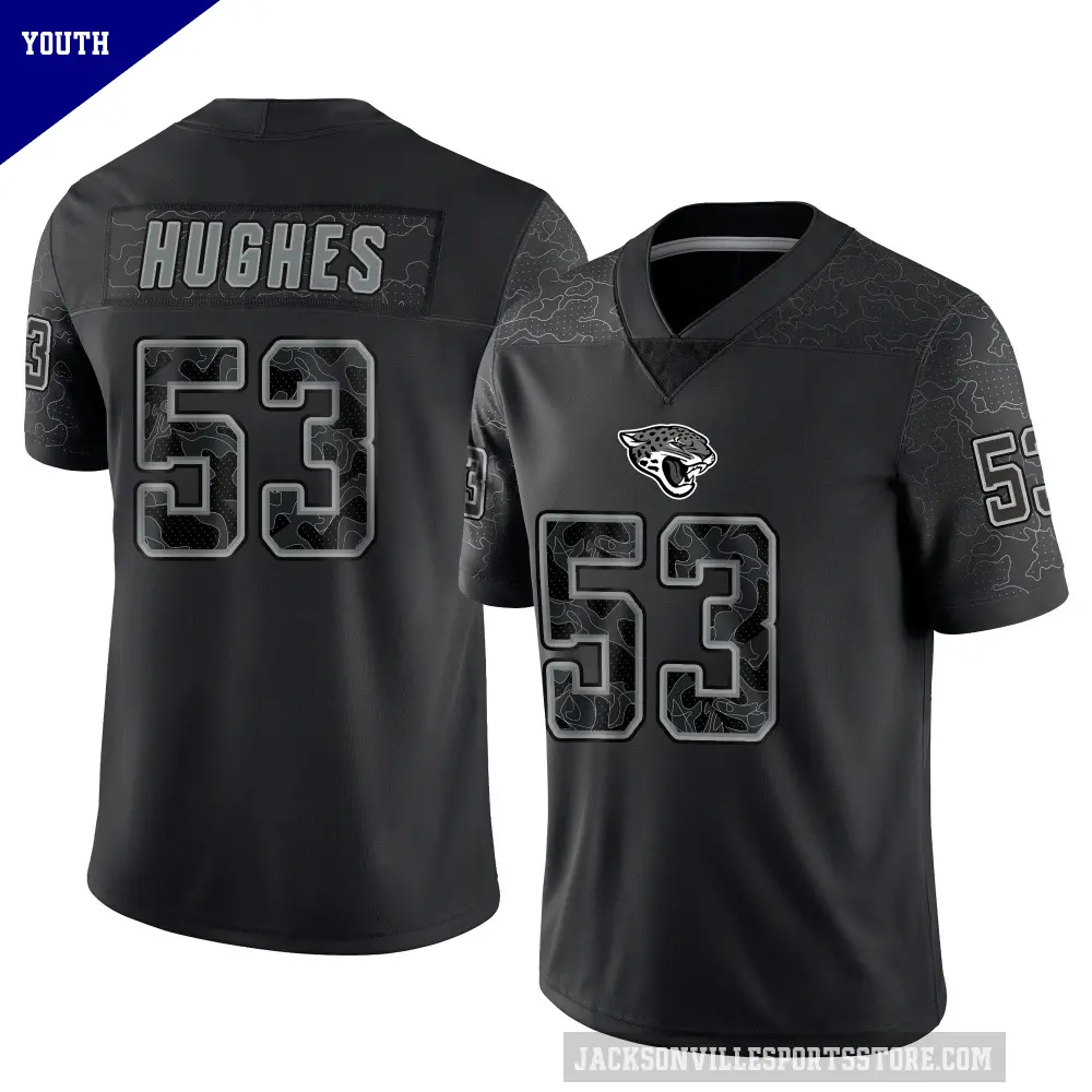 Youth Jacksonville Jaguars ＃53 Parker Hughes Black Limited Reflective Jersey