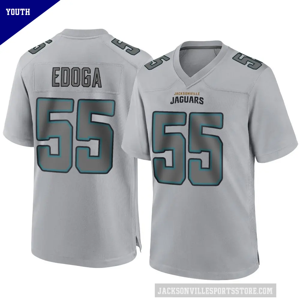 Youth Jacksonville Jaguars ＃55 Chuma Edoga Gray Game Atmosphere Fashion Jersey